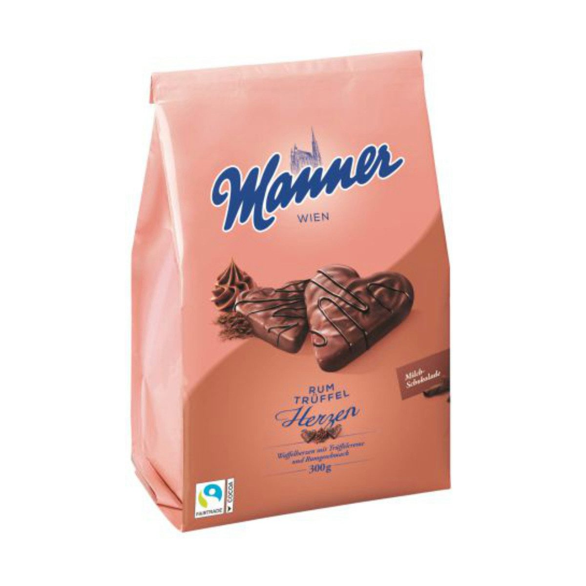 Manner Kekse, Manner Rum Trüffel Herzen Waffelherzen mit Rum Trüffelcreme 300g
