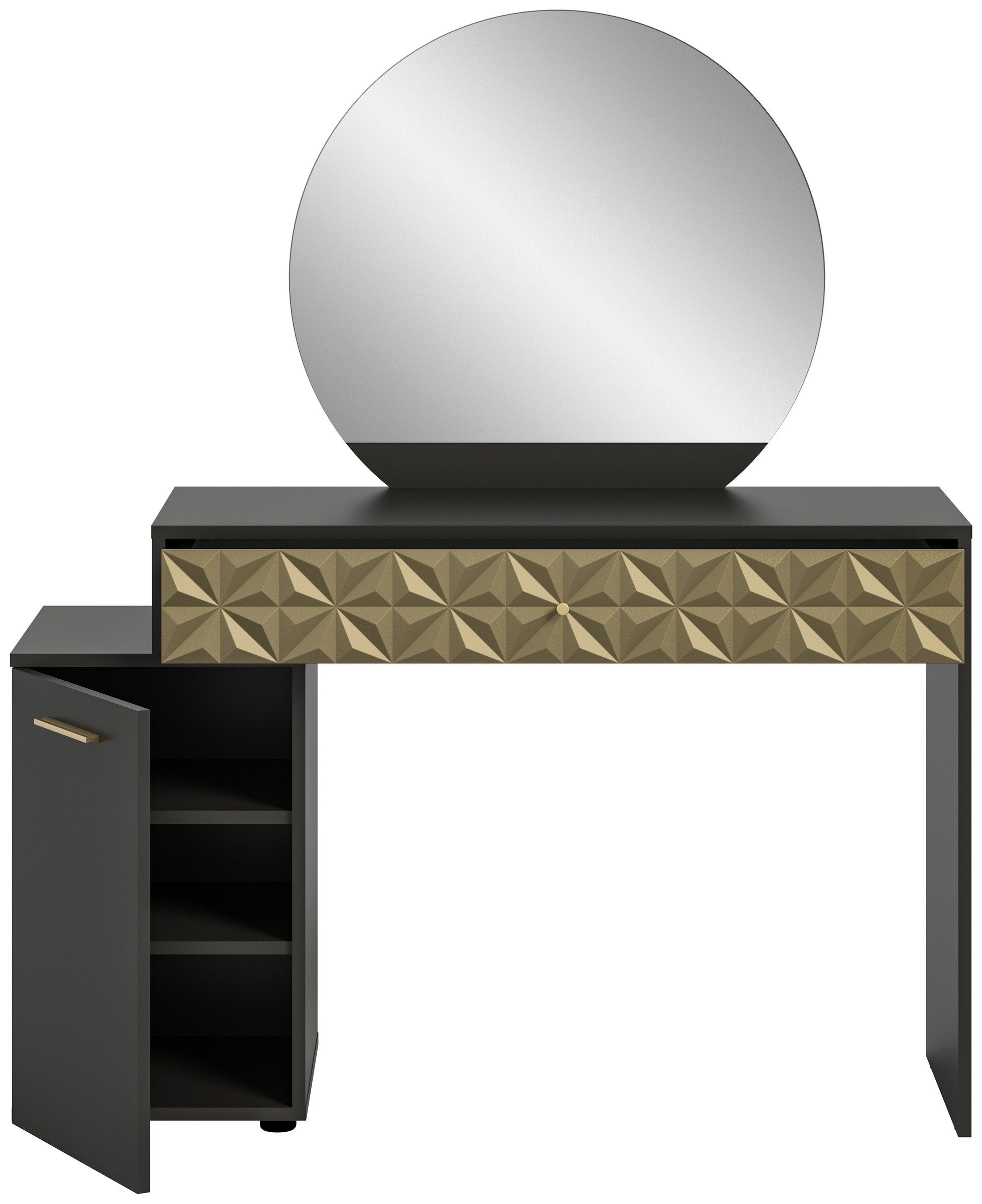 xonox.home Schminktisch in schwarz - 117x138x42cm (BxHxT)