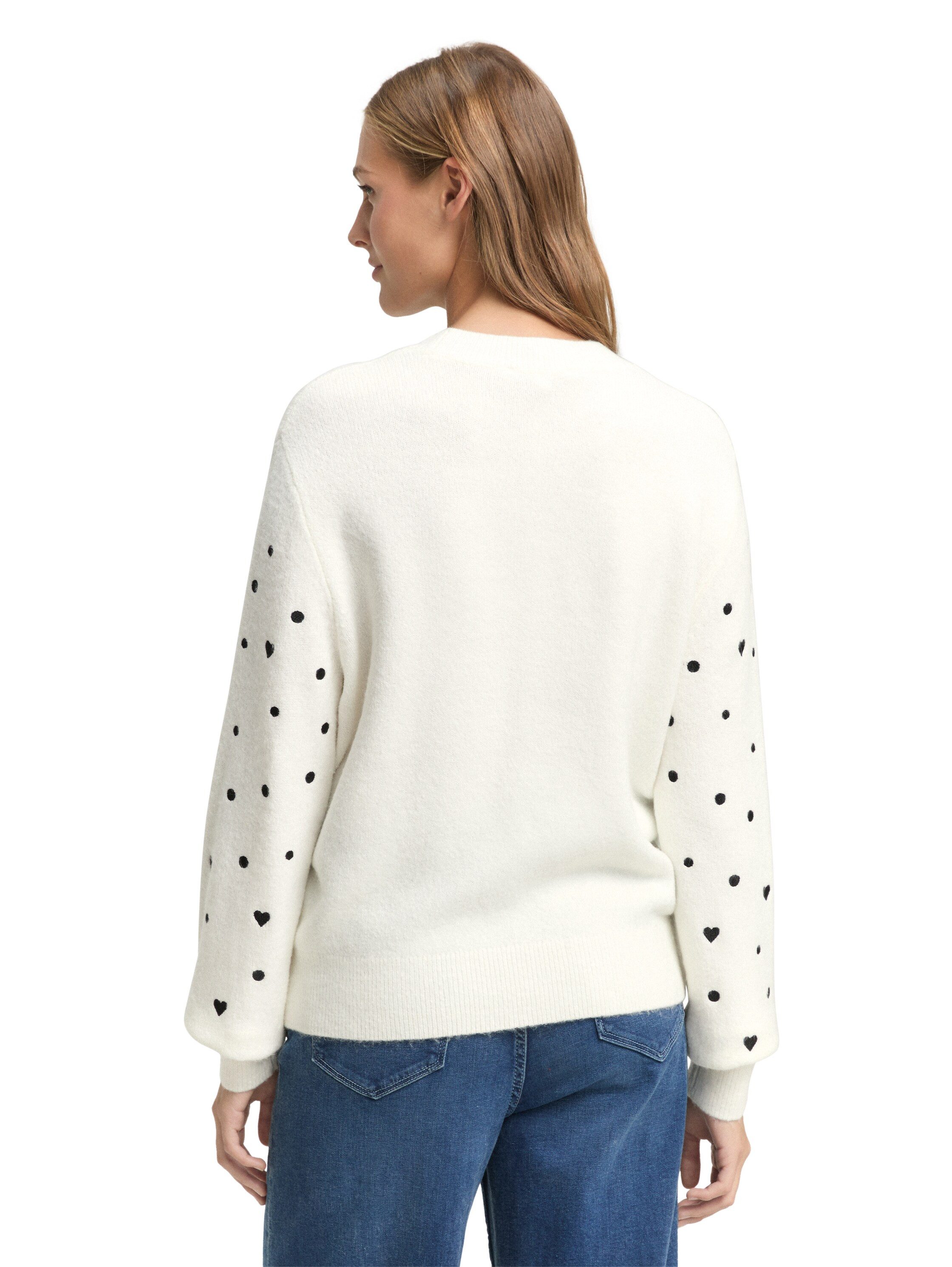 TOM TAILOR Denim Strickpullover mit Stickereien günstig online kaufen