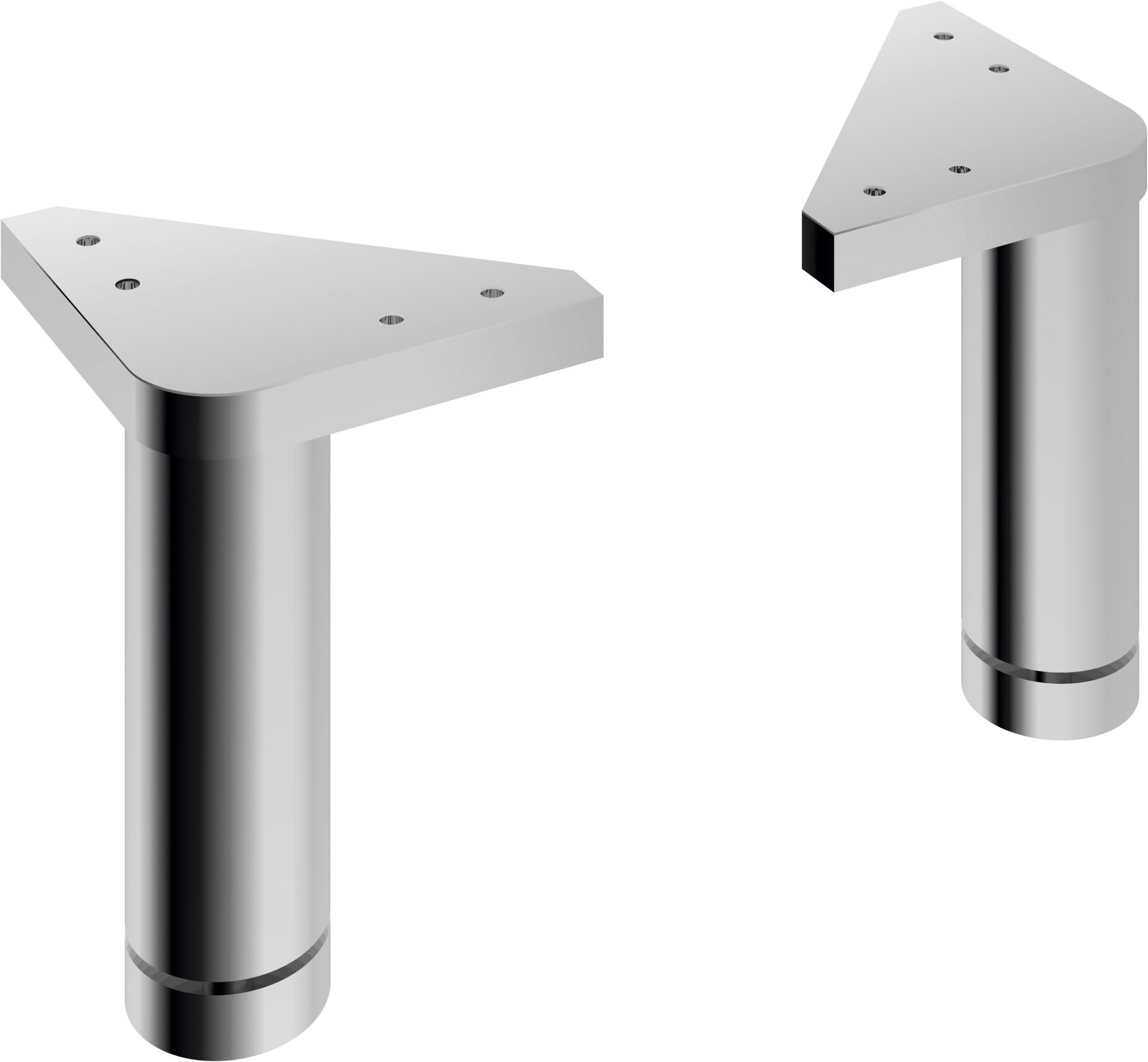 Saphir Möbelfuß chrom glanz rund, (2-St)