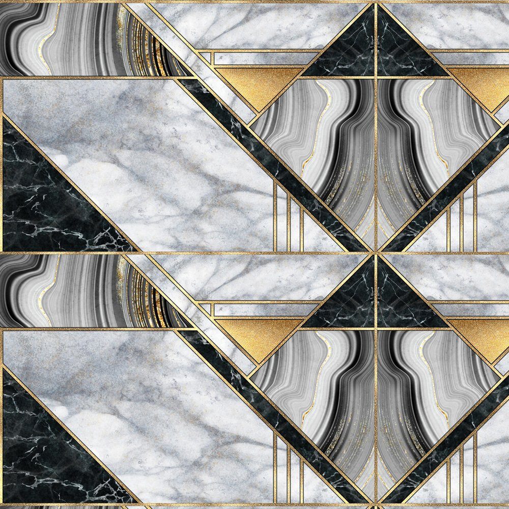 wandmotiv24 Fototapete Marmor Mosaik Fliese gold, glatt, Wandtapete, Motivtapete, matt, Vliestapete