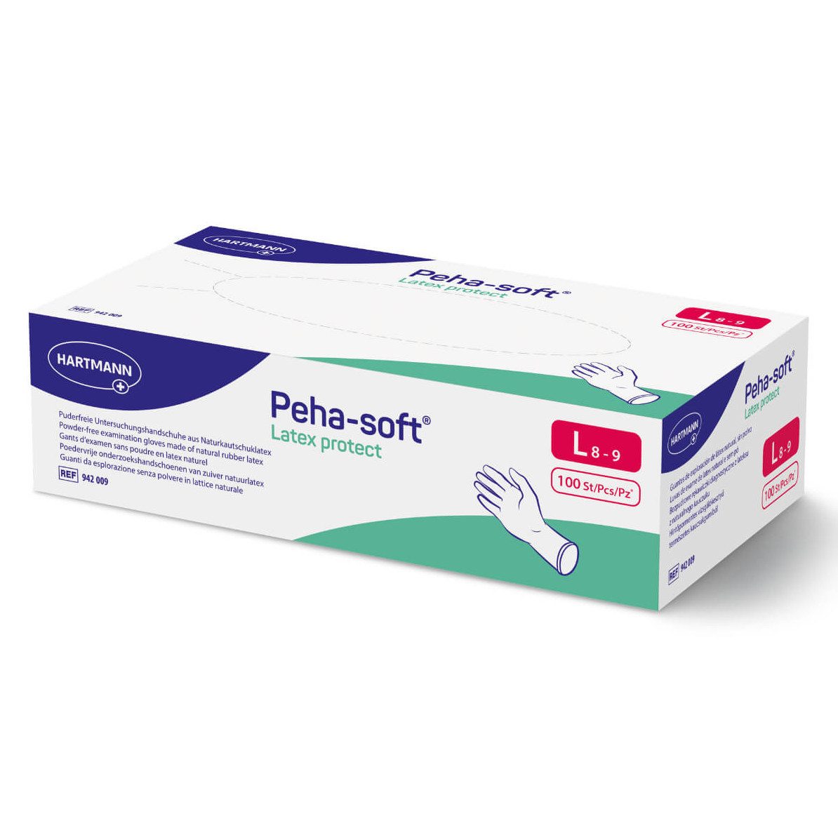 PAUL HARTMANN AG Latexhandschuhe Peha-soft latex protect U.-Handschuhe PF Gr. S/M/L/XL (Einmalhandschuhe, 100-St., Hochelastisch und besonders reißfest) Puderfrei zur Reduzierung allergischer Reaktionen