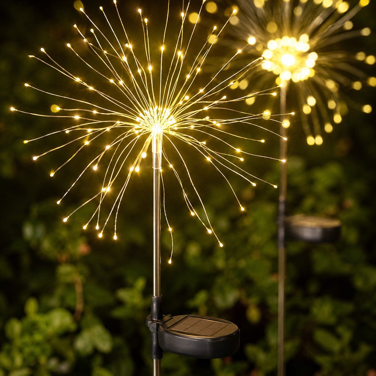 Fyrove LED Solarleuchte LED Solarleuchte Solarlampen Garten 420 LED Feuerwerk Solarleuchten, gartendeko, solarlampen für außen, Bunt, Warmweiß, Tageslichtweiß, Leuchtmittel, Wetterfest Pusteblume Solarlampen 8 Modi mit Erdspieß