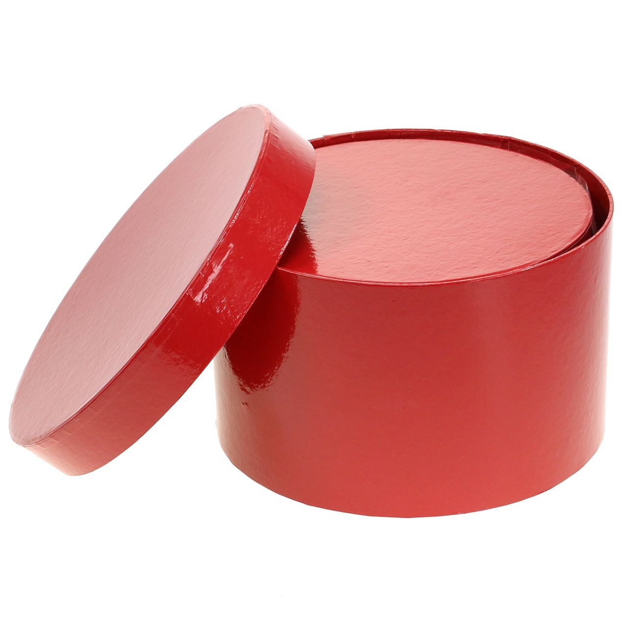 Viana Packpapier Blumenbox Rot Glänzend Ø18/20cm, 2er Set - Romantische Geschenkbox