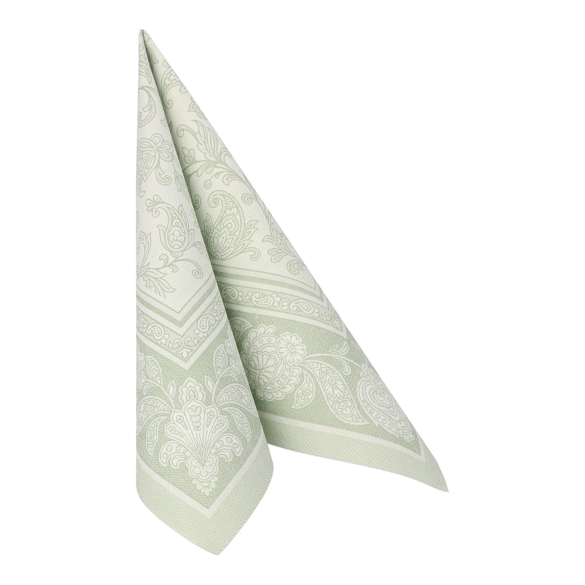 PAPSTAR Papierserviette, Servietten stoffähnlich 40x40cm Ornaments Muster 50 Stück Jadegrün