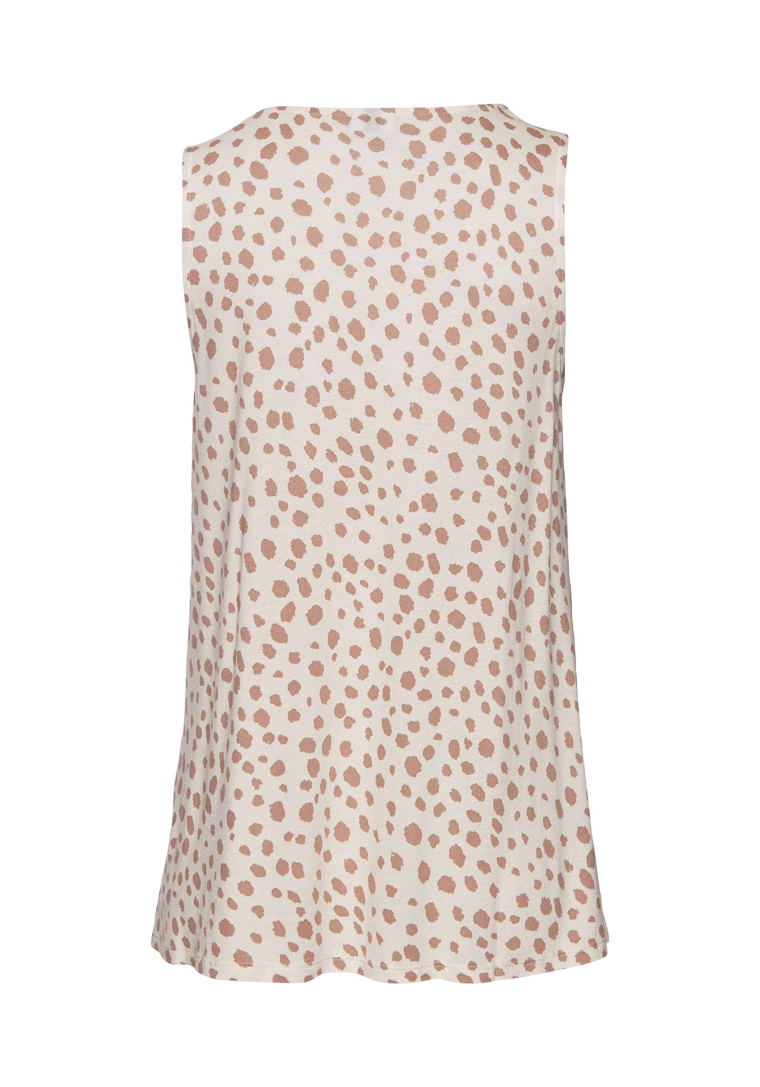 LASCANA Tanktop mit Alloverprint und tiefem V-Ausschnitt leichtes Jerseytop mit breiten Trägern, lockeres Trägertop, Sommertop – Bild 4 von 5