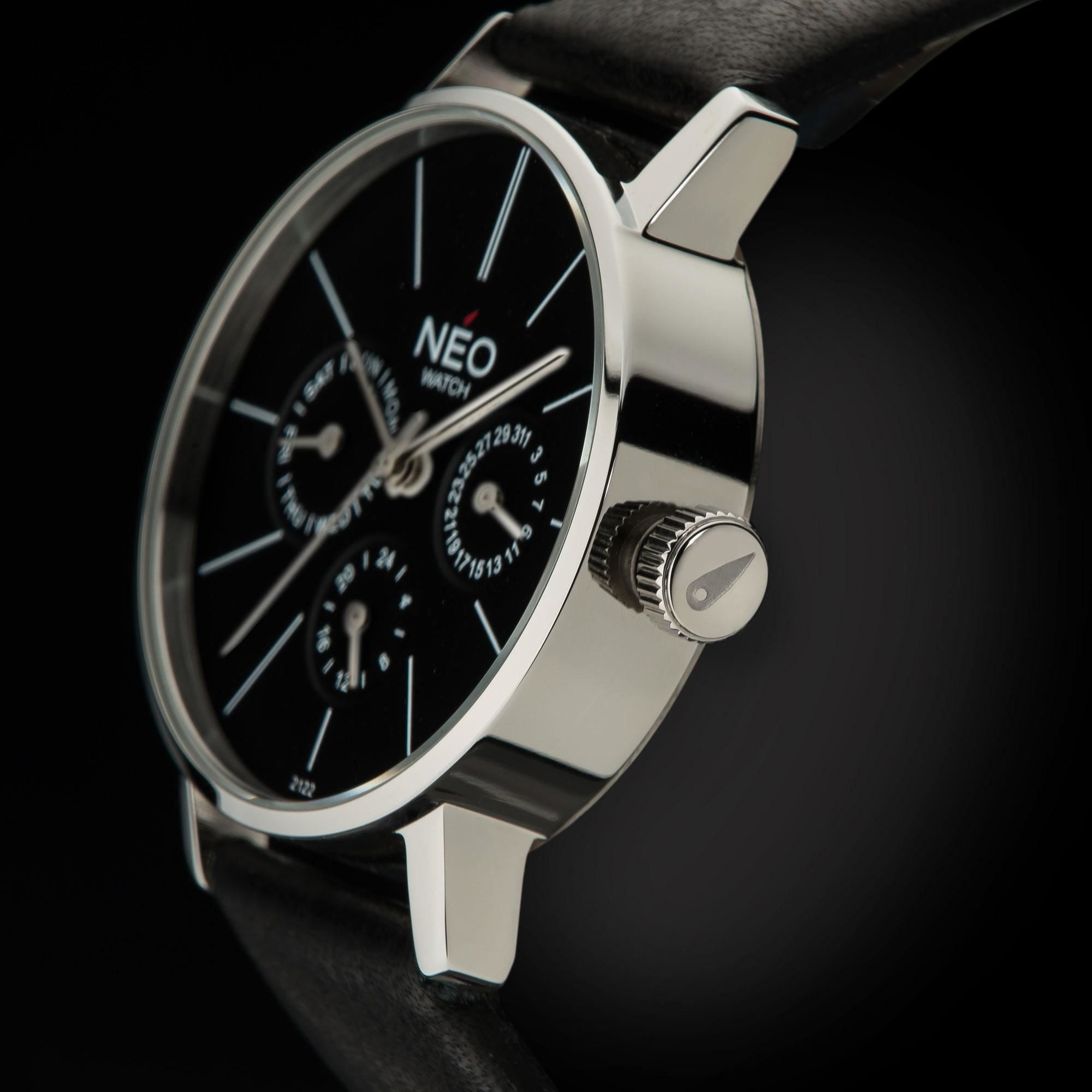 Neo Watch Multifunktionsuhr Minimalism Schwarz N4-002, 24-Std. Anzeige, Datumsanzeige