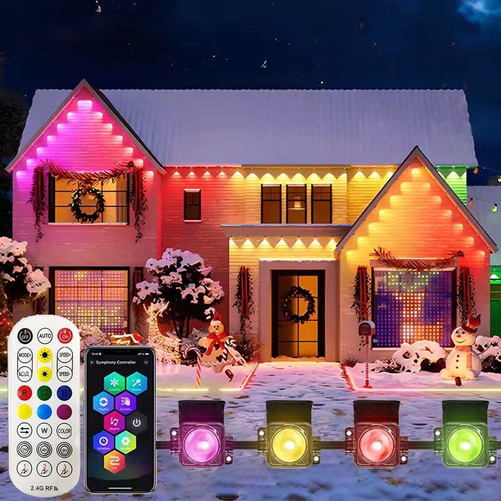 PRIISF LED Stripe RGBIC Permanente Lichterkette Garten Einbaustrahler Smart günstig online kaufen