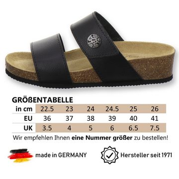 AFS-Schuhe 2745B Keilpantolette für Damen aus Leder mit Klettverschluss, Made in Germany