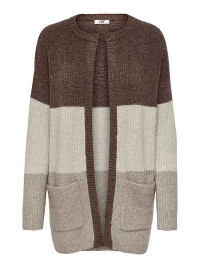 JACQUELINE de YONG Cardigan Lange Strickjacke Cardigan mit Taschen JDYHUDSON 4334 in Braun