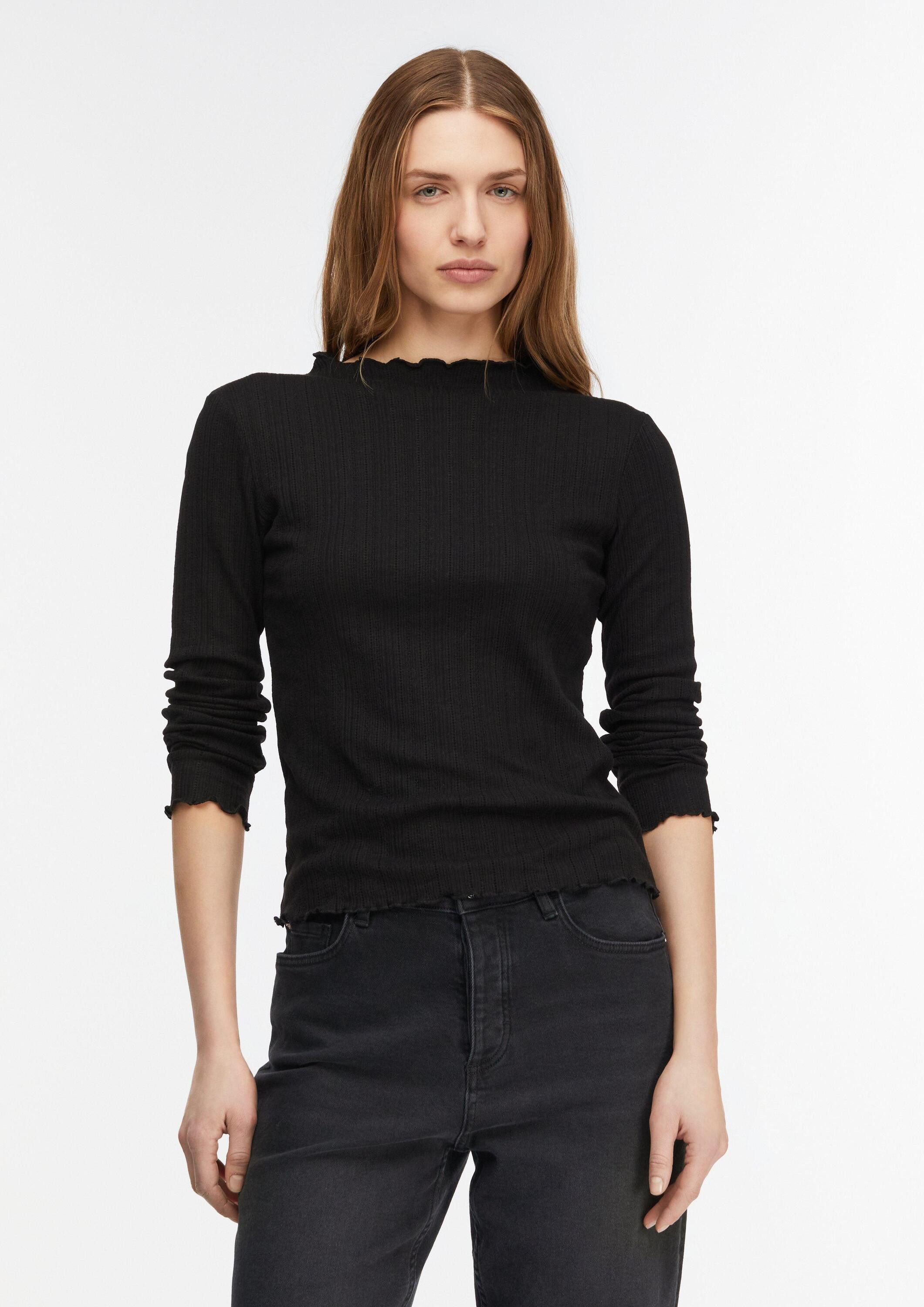 comma Langarmshirt T-Shirt Langarmshirt aus Ajoursjersey günstig online kaufen