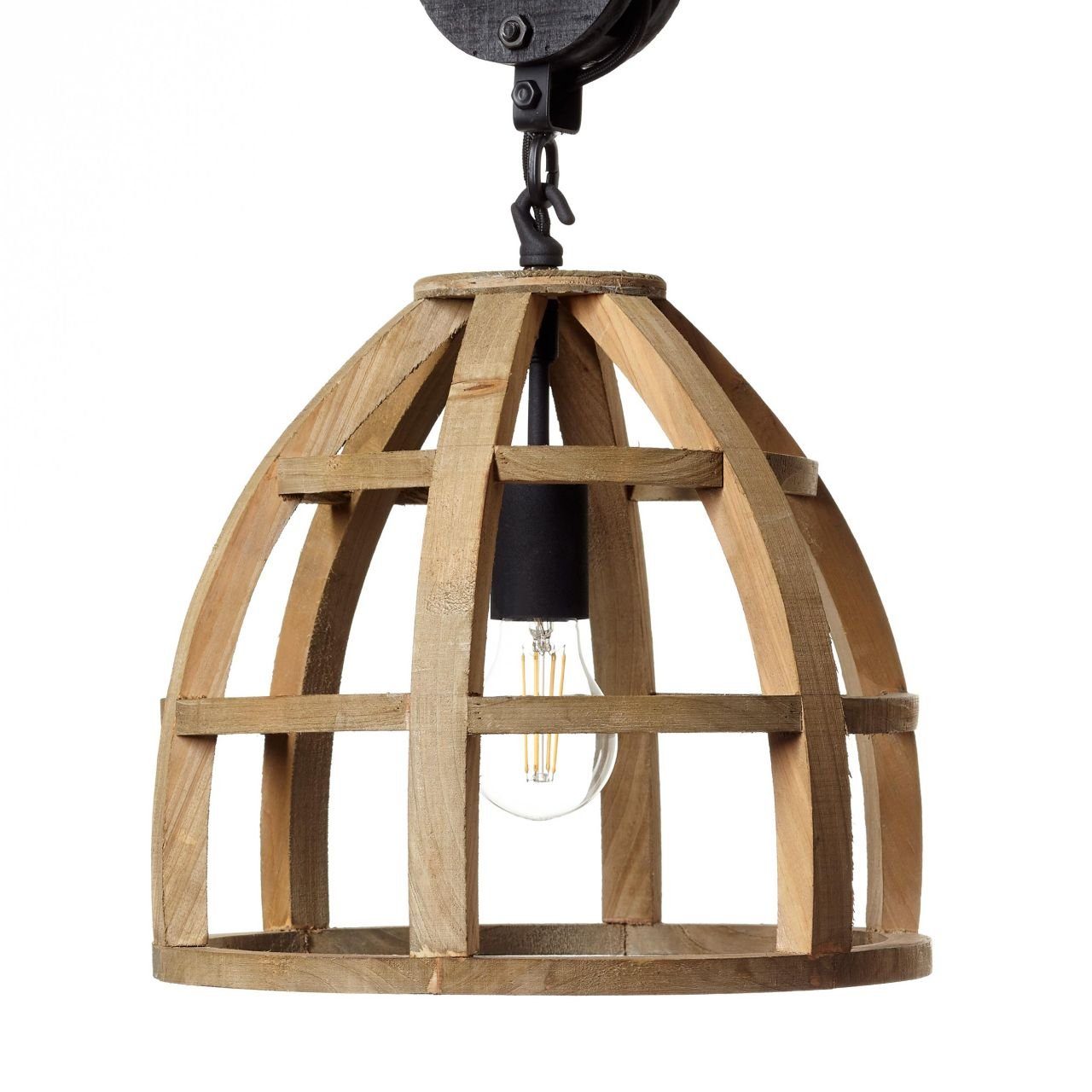 Brilliant Pendelleuchte Matrix Nature, Nature 34cm Matrix 1x Pendelleuchte holz/schwarz antik Lampe korund