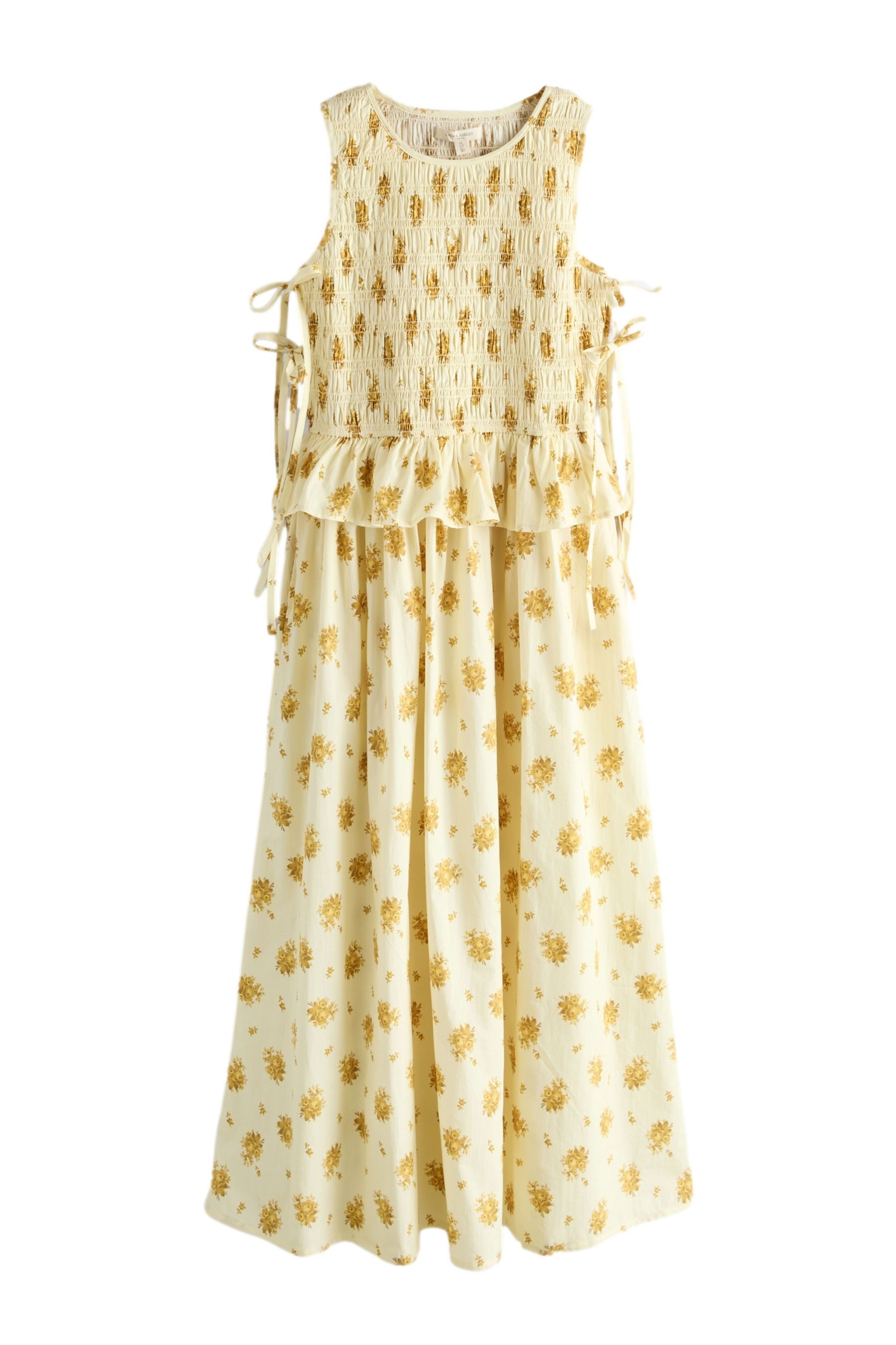 LAURA ASHLEY Druckkleid Laura Ashley ärmelloses Kleid mit floralem Muster (1-tlg)