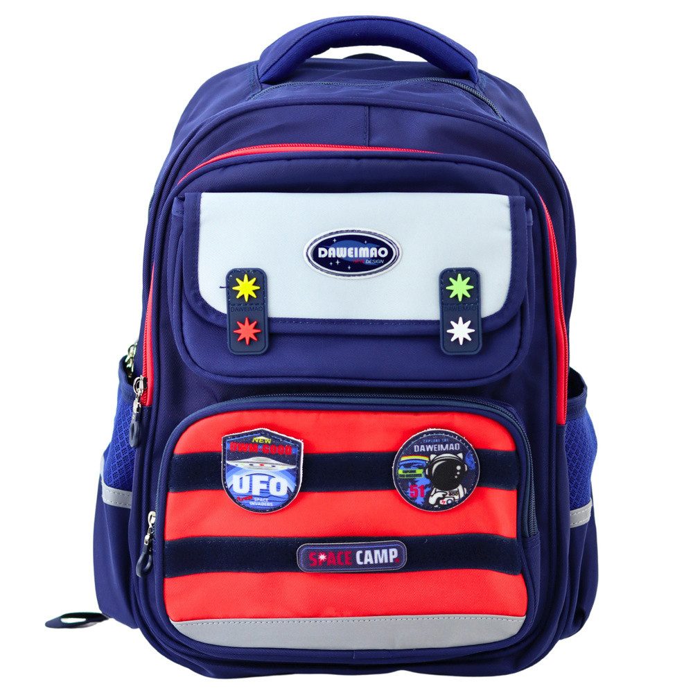 LEAN TOYS Schulrucksack Kinderrucksack Freizeitrucksack Schulranzen (Spar-Set, 1-tlg., 38 x 28 x 19 cm leicht), Brustgurt, Reflektoren, ergonomischer Rücken, 20 L
