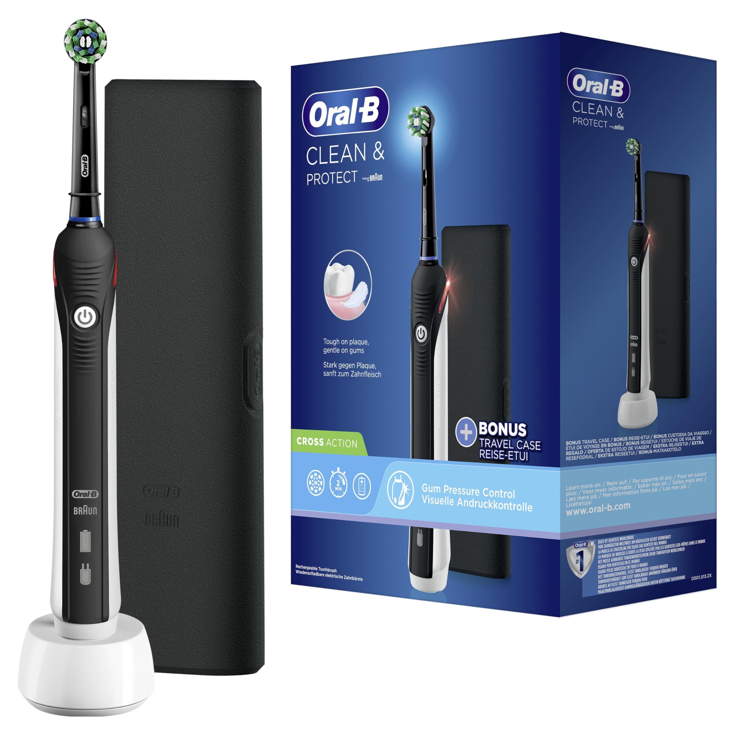 Braun Elektrische Zahnbürste Clean & Protect Schwarz Edition