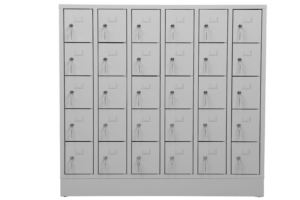 PROREGAL® Schließfachschrank Fächerschrank 30 110x119x15cm, HxBxT Fächer, Snail, Grau