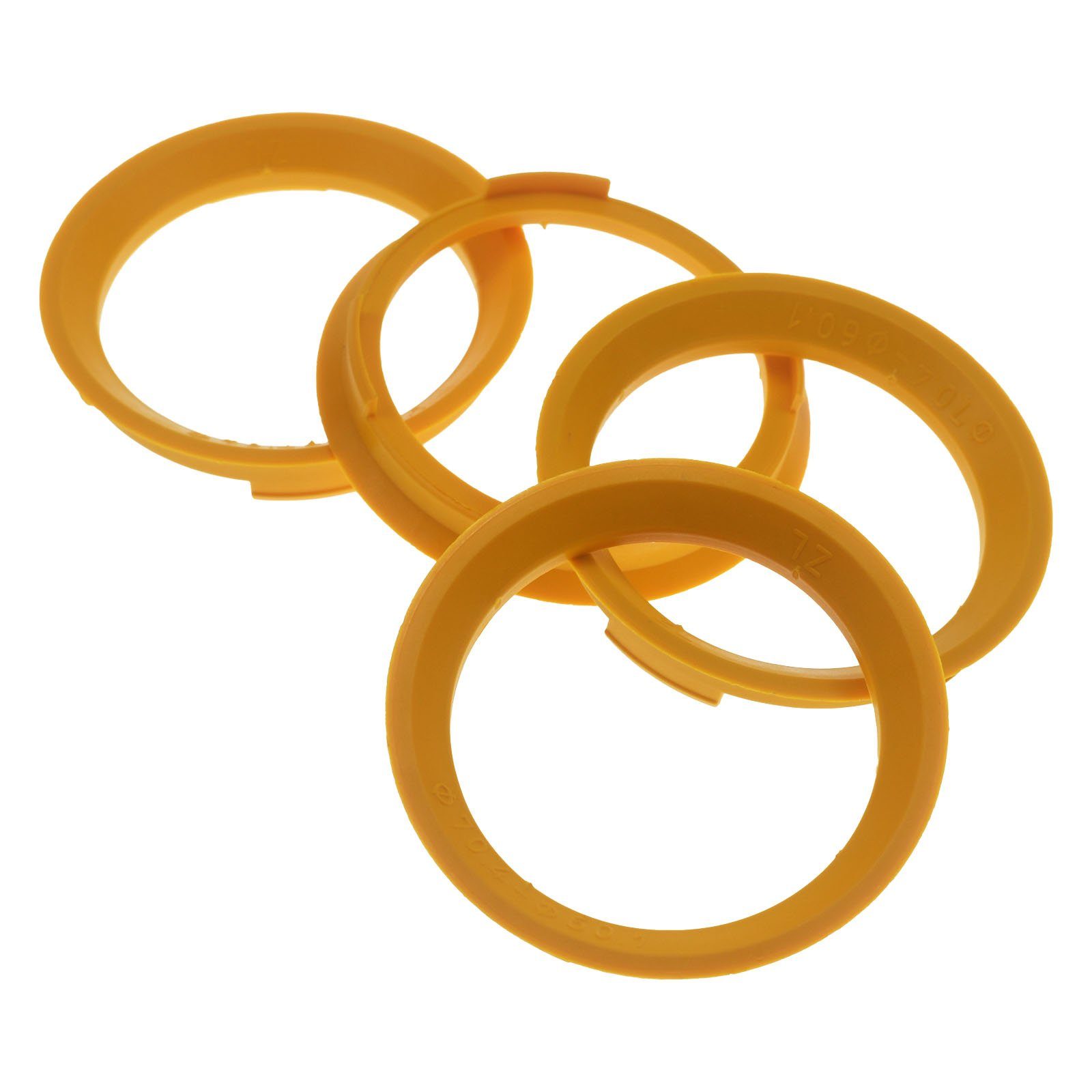 RKC Reifenstift 4x Zentrierringe Gelb Felgen Ringe Made in Germany, Maße: 70,4 x 60,1 mm