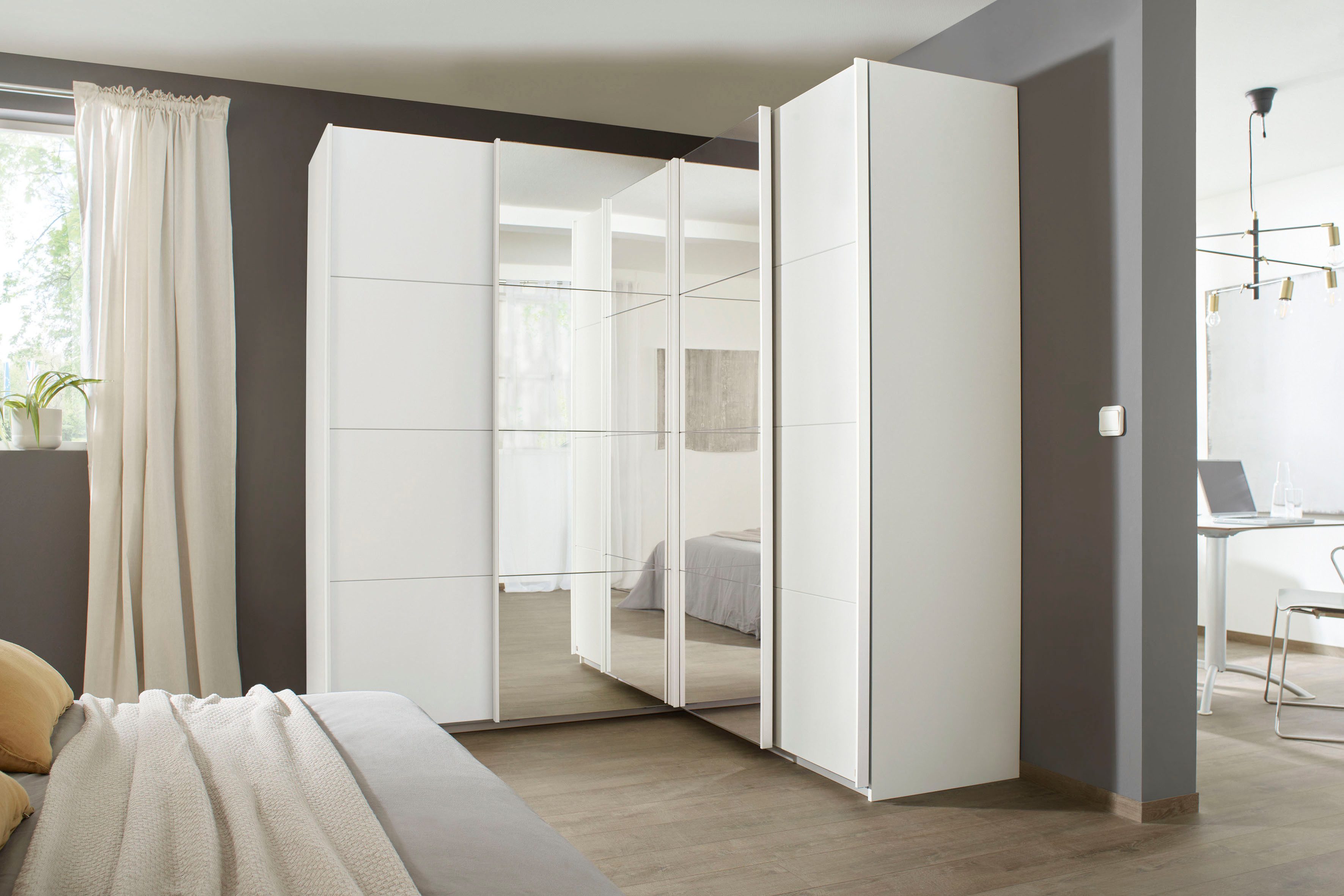 rauch Schwebetürenschrank "Quadra" Eckschrank inkl. Türendämpfer und Schubl günstig online kaufen