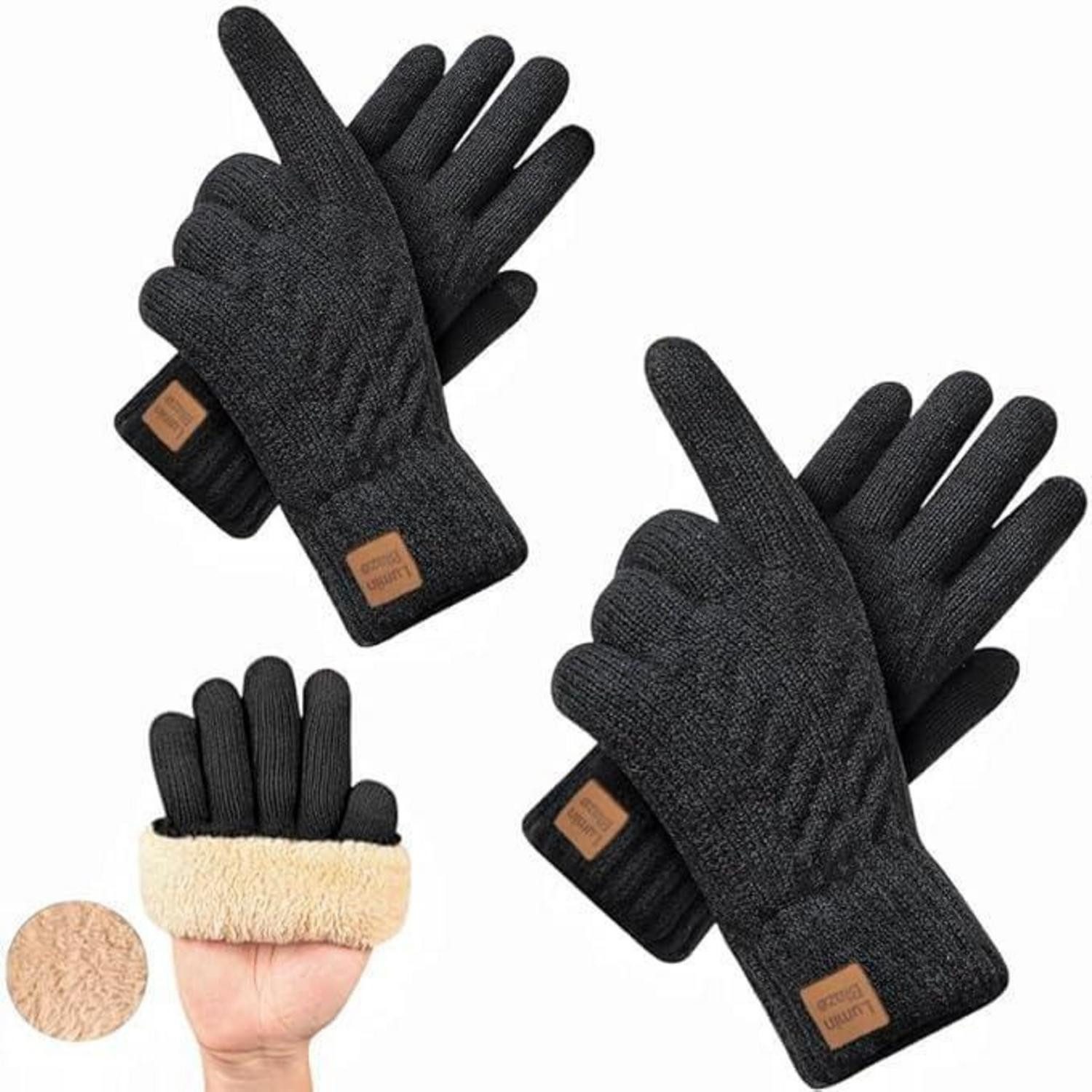 LuxusKollektion Winter-Arbeitshandschuhe Handschuhe Damen Winter Thermo Touchscreen Schwarz (1-St)