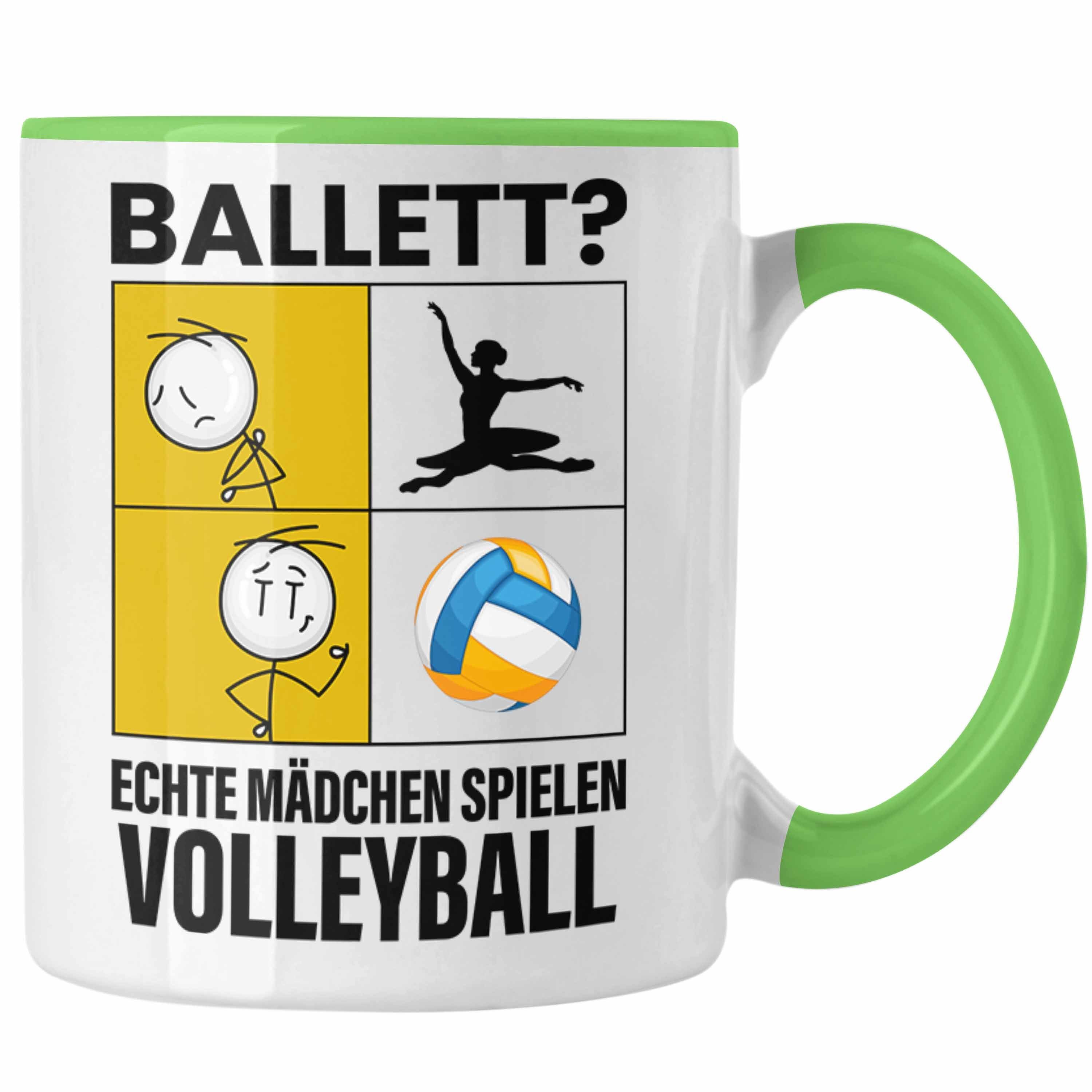 Trendation Tasse Volleyball Mädchen Tasse Sport Geschenk Frauen Echte Mädchen Spielen V Grün