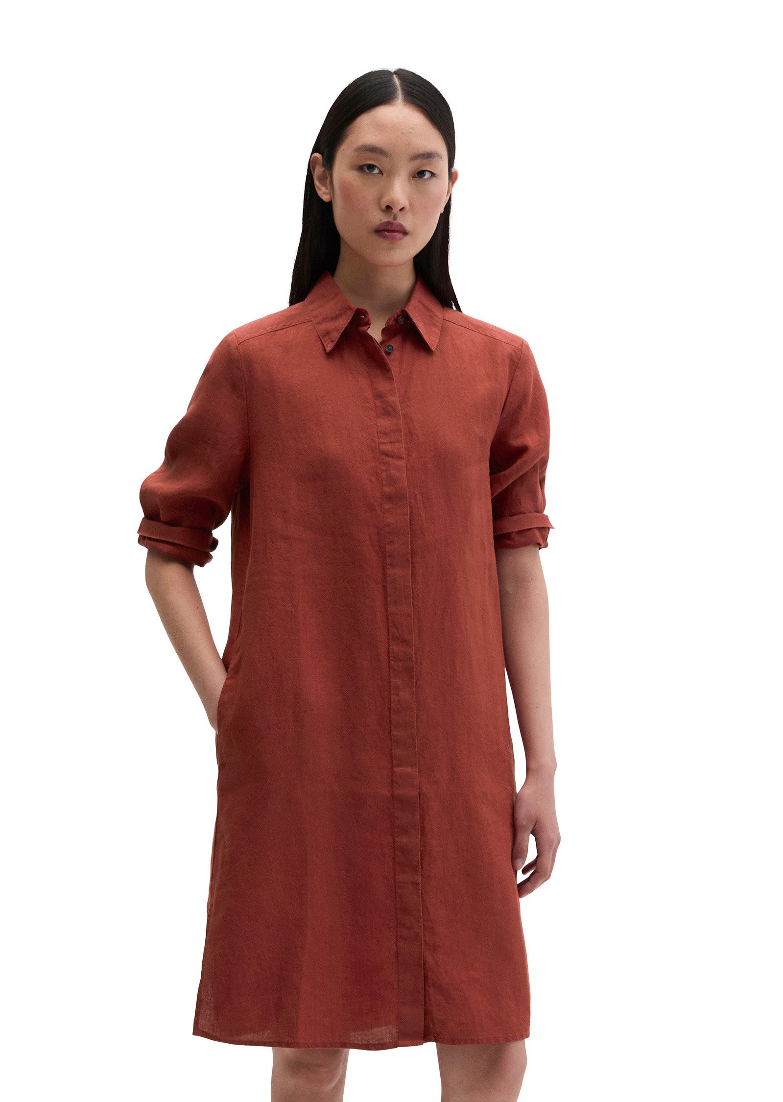 Marc O'Polo Hemdblusenkleid mit nahtfeinem Reißverschluss