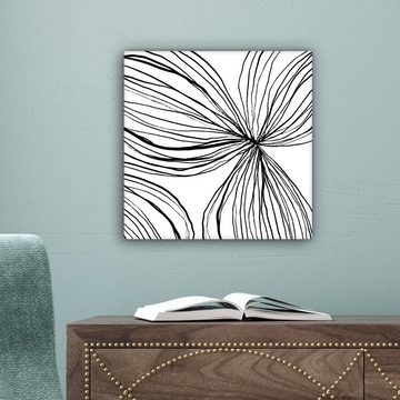 OneMillionCanvasses® Leinwandbild Kunst - Linien - Weiß - Schwarz, (1 St), Leinwand Bilder für Wohnzimmer Schlafzimmer, 20x20 cm