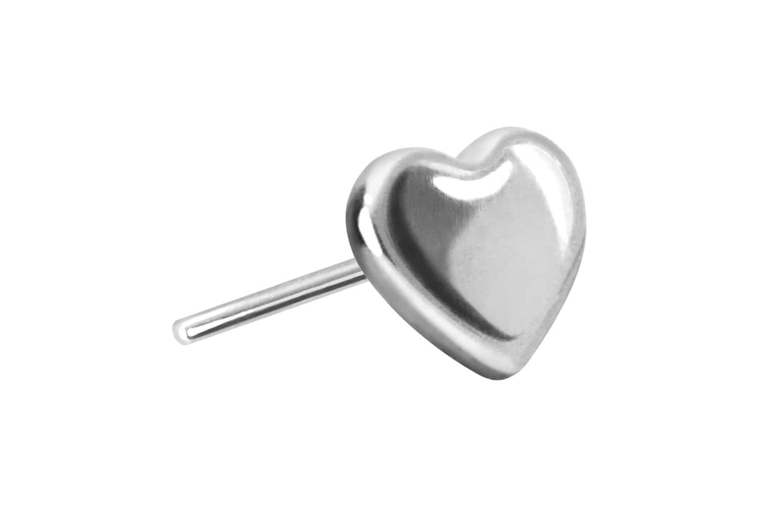 Piercing-Set 14 Karat Gold Aufsatz mit Titan Push Pin HERZ