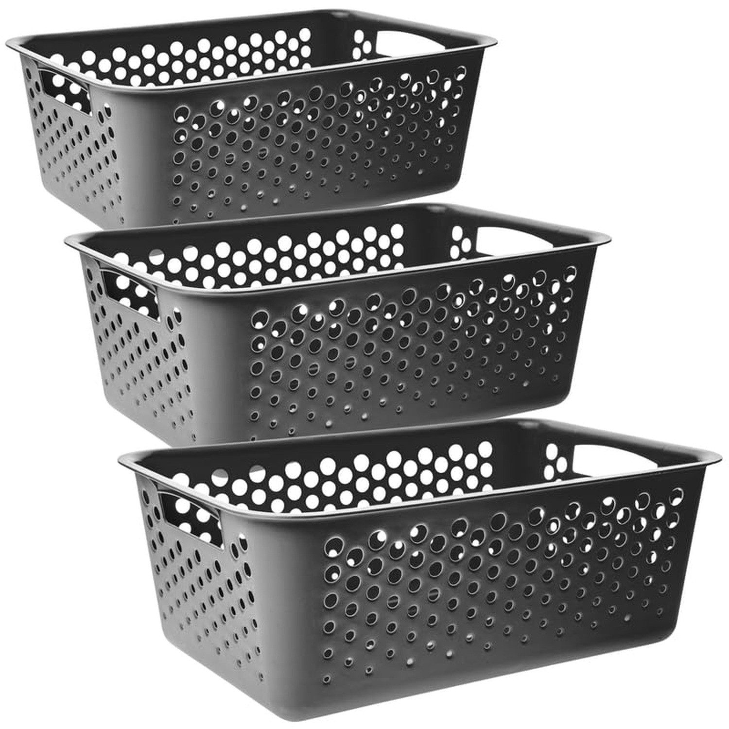 Centi Aufbewahrungsbox Ящики для хранения rosa mit Deckel Griff (3er-Set)