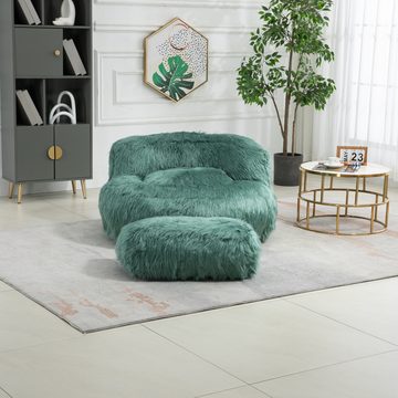 HAUSS SPLOE Sitzsack Sitzsackstuhl mit Fußstütze Faules Sofa Wohnzimmer-Sessel Lazy Sofa (Stuhl mit Ottoman für Erwachsene Kinder, für Wohnzimmer,Wohnung,Schlafzimmer,Home Office)