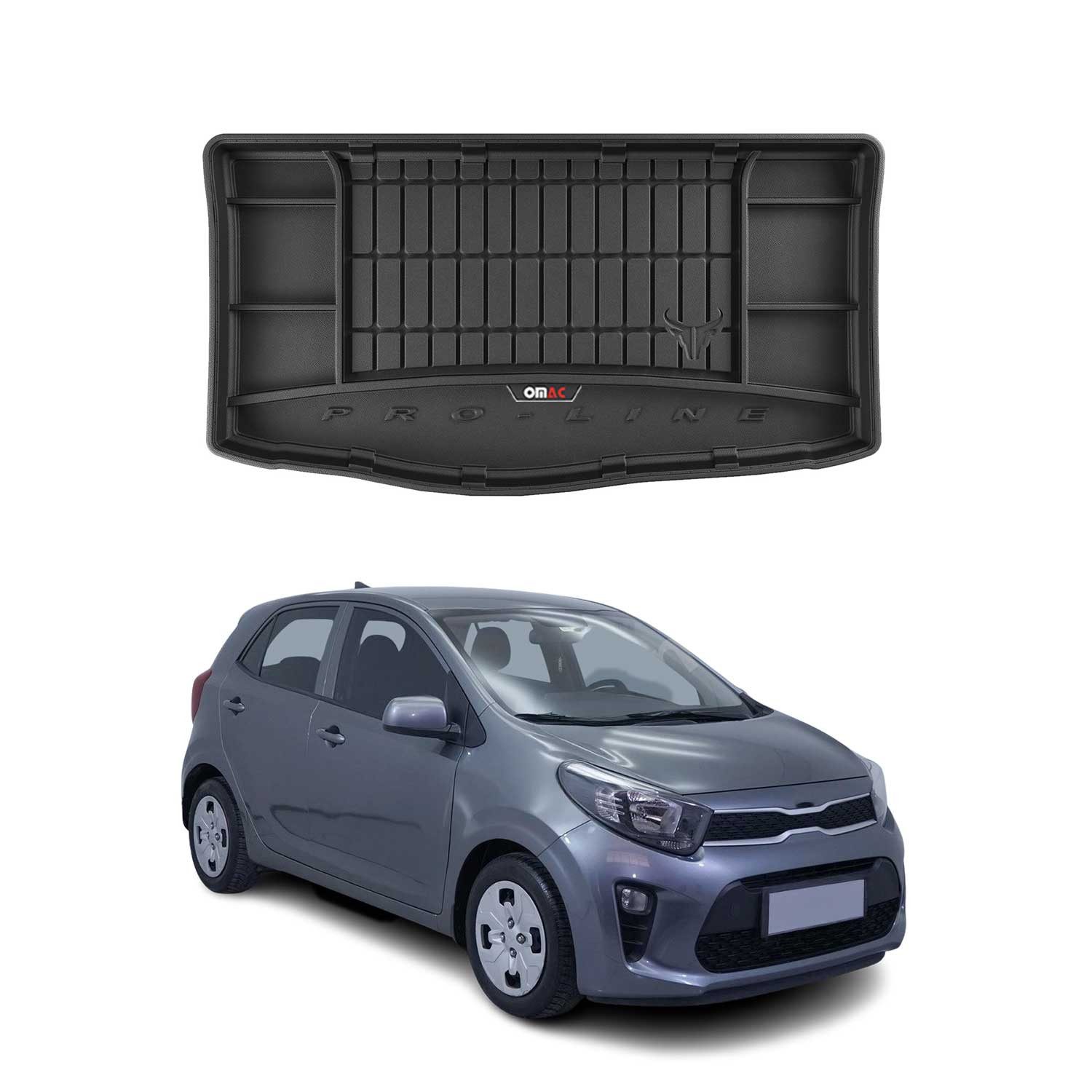 Kofferraummatte OMAC Kofferraumwanne für Kia Picanto 2017-2025 TPE Schwarz