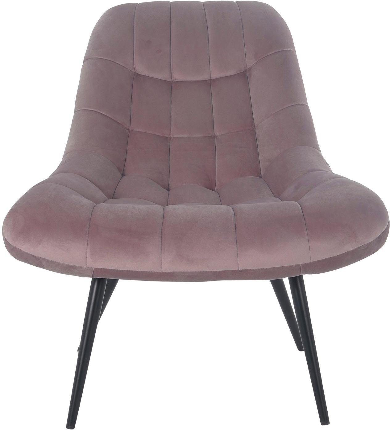 SalesFever Relaxsessel, mit naturfarbenen Beinen rosa/schwarz oder XXL-Steppung, schwarzen mit