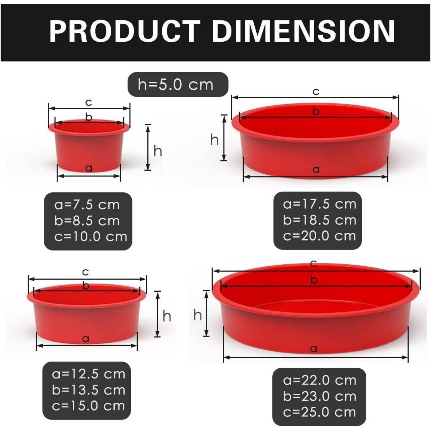 LuxusKollektion Silikonform Silikon Backform Set für Schichtkuchen, Käsekuchen, Regenbogenkuchen