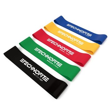 Technofit Trainingsbänder Widerstandsband Trainingsband-Set Resistance Band Set aus 100%Latex, Widerstand