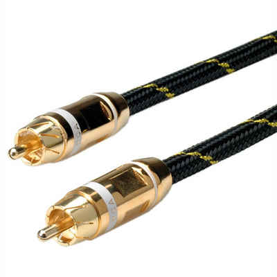 ROLINE GOLD Cinch-Verbindungskabel simplex ST/ST, weiss Audio-Kabel, Cinch (RCA) Männlich (Stecker), Cinch (RCA) Männlich (Stecker) (500.0 cm), Retail Blister
