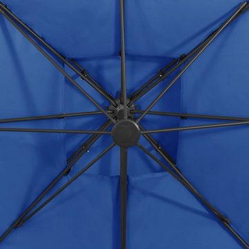 vidaXL Balkonsichtschutz Ampelschirm mit Lüftung 300x300 cm Azurblau