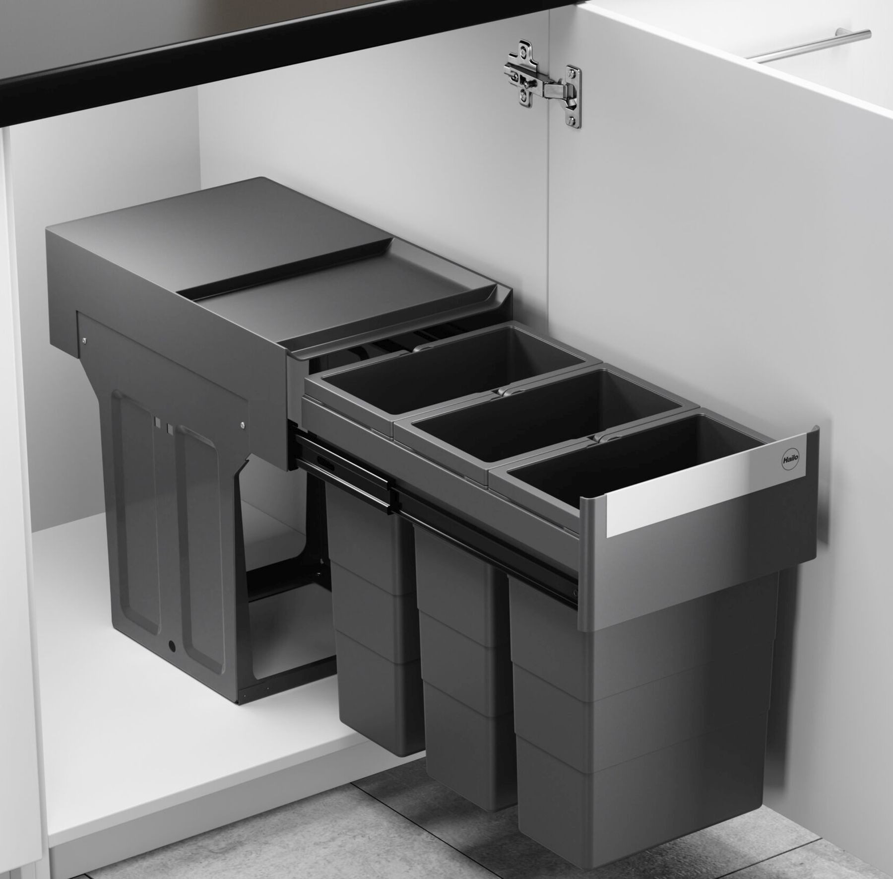 Hailo Einbaumülleimer Hailo Mülleimer Küche Einbau ab 40cm Schrank 3x 8 L Abfalleimer Müll, siehe Beschreibung