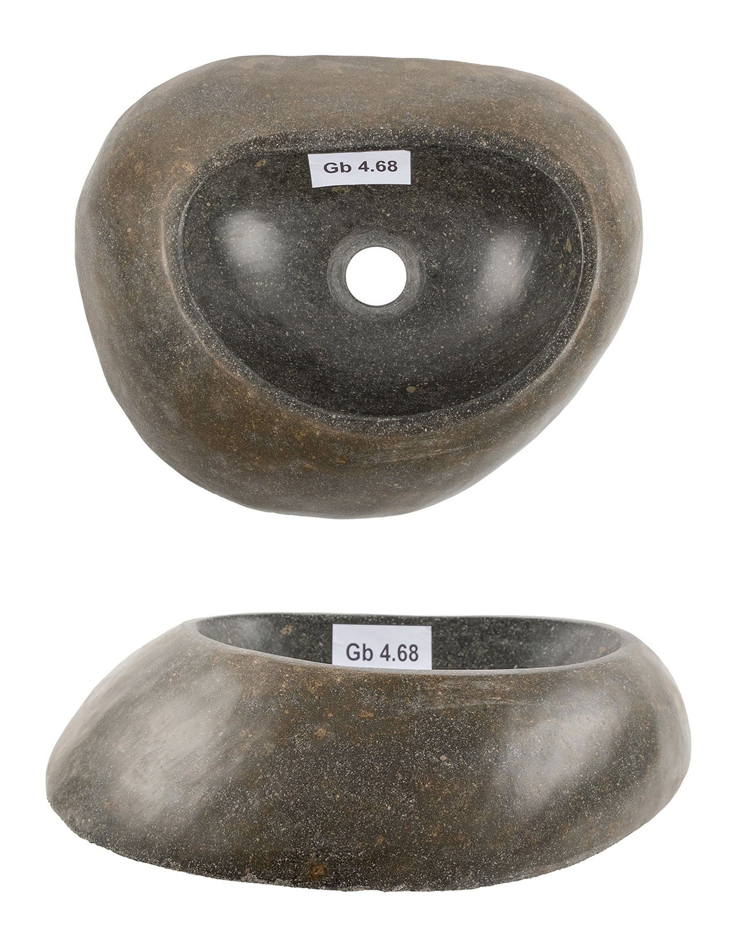 wohnfreuden Aufsatzwaschbecken Naturstein Waschbecken WAVE 40 cm rundum poliert (Kein Set), 14452_Gb4.68