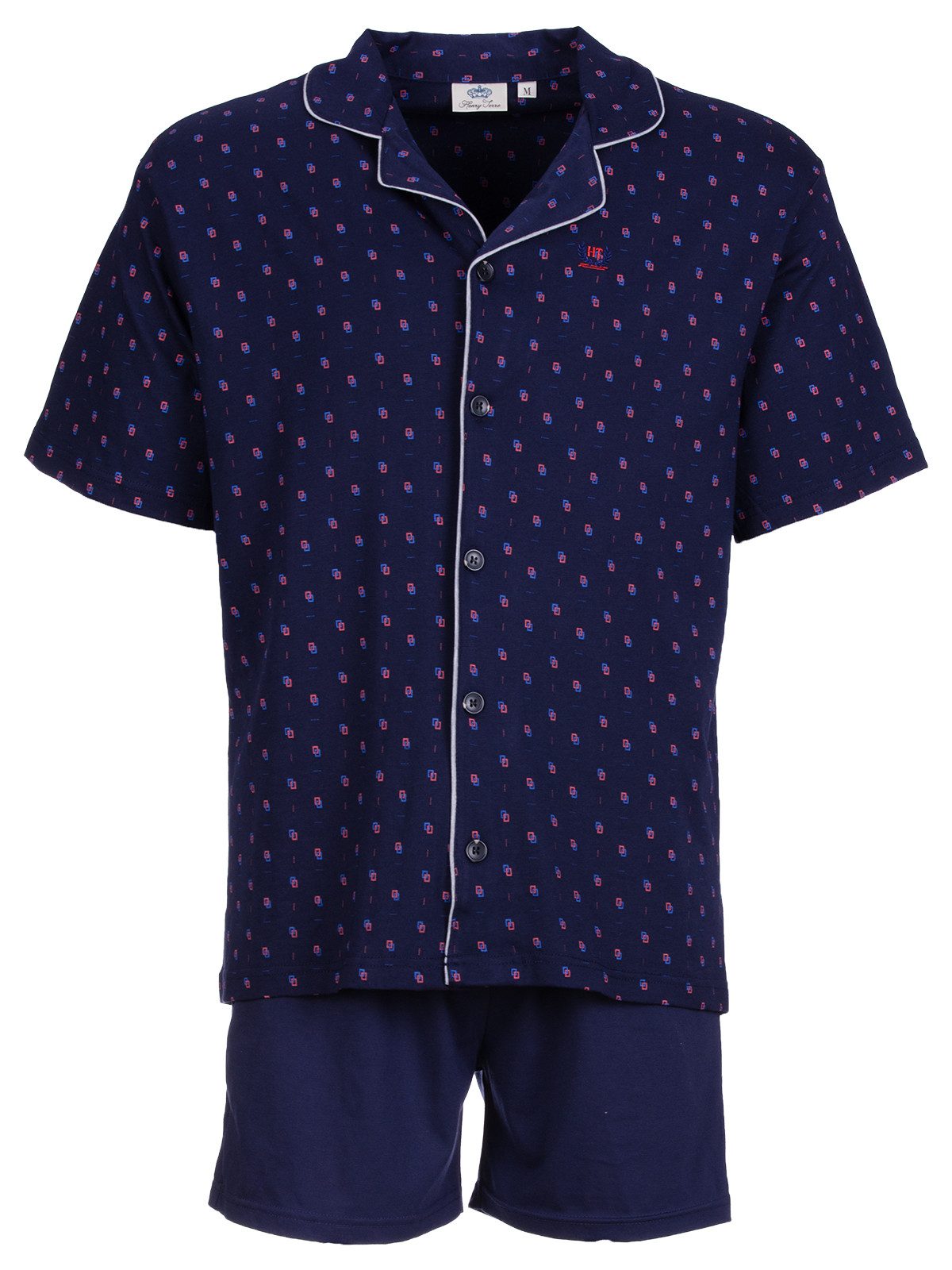 Henry Terre Shorty Karl Uni Shorts mit Paspel Pyjama Set Kurz – Bild 3 von 5
