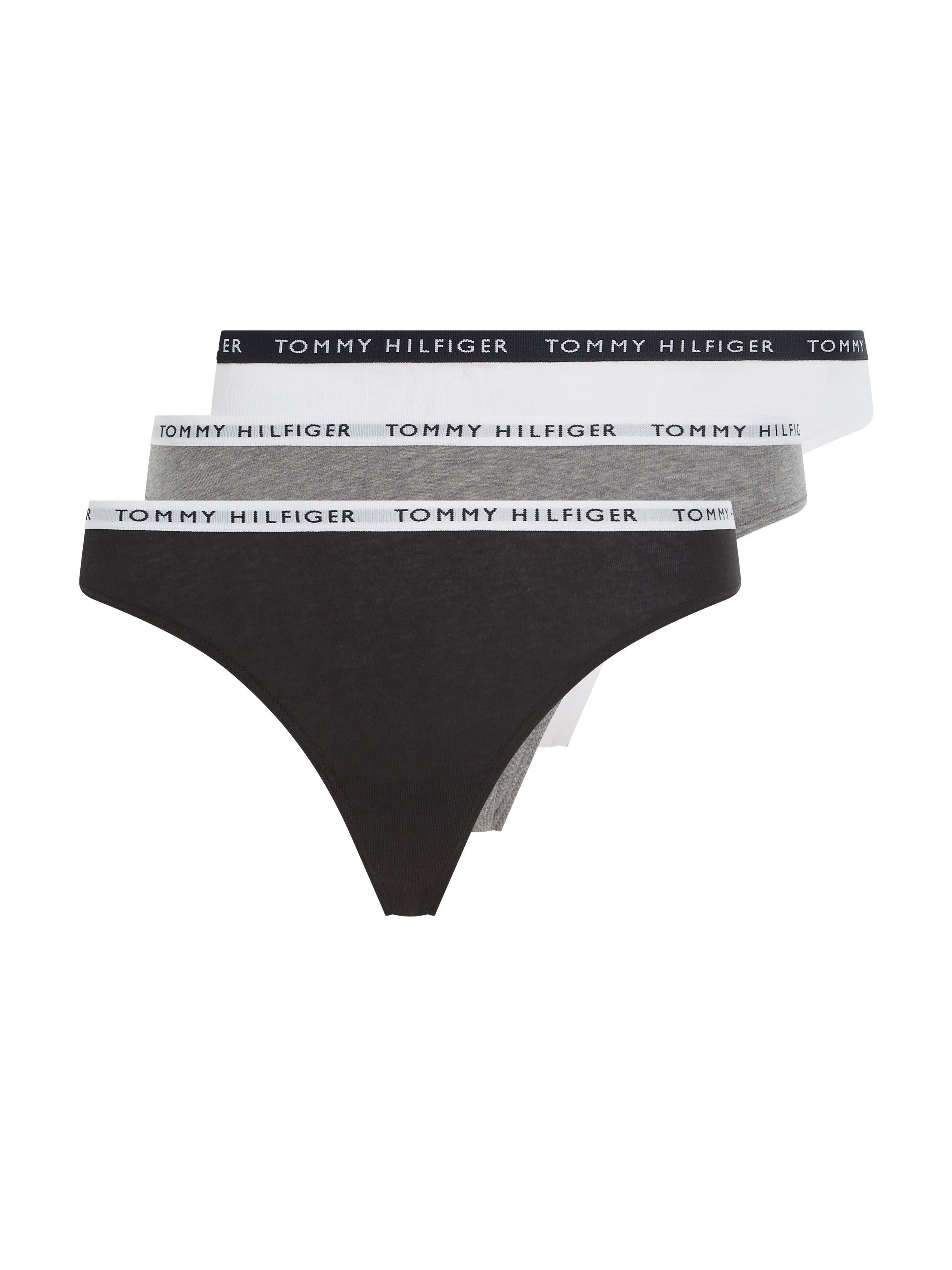 medium mit Hilfiger black Logobündchen T-String grey schmalem htr Underwear / Tommy (3-St) white /