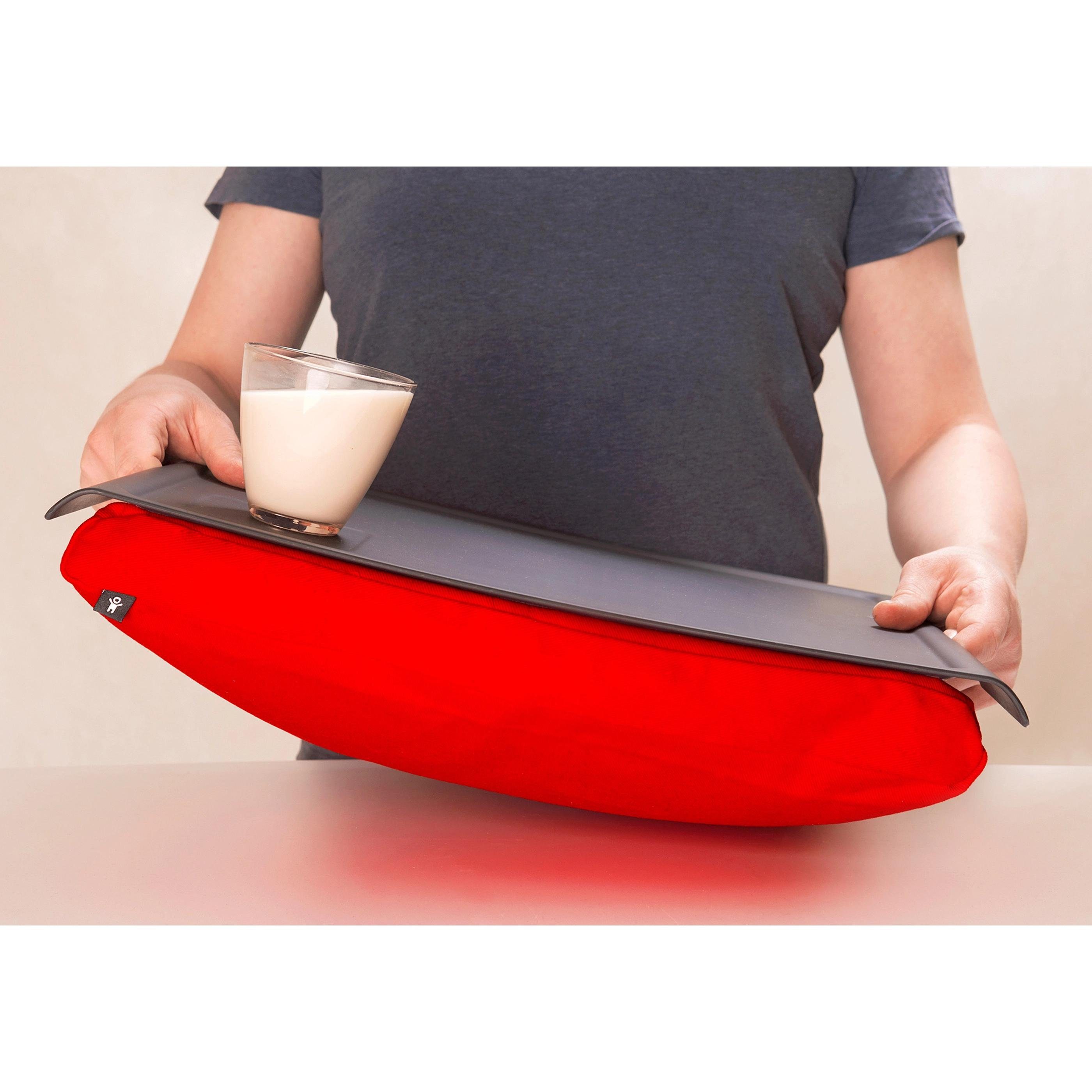 Bosign Laptop Tablett Anti-Slip Knietablett Laptray Schwarz-Rot (L)