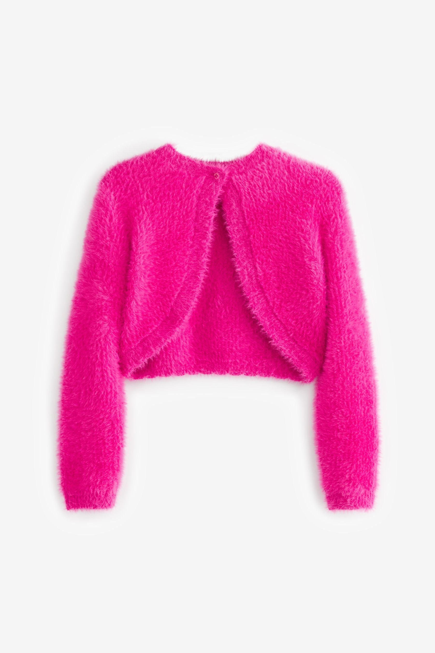 Next Bolero Flauschige Strickjacke mit Glitzer (1-tlg) Bright Pink