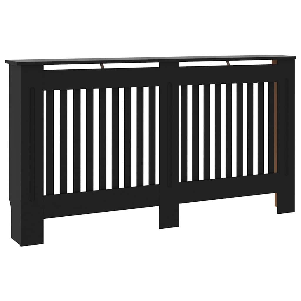 vidaXL Heizkörper Heizkörperverkleidung Schwarz 152x19x81,5 cm Holzwerkstoff