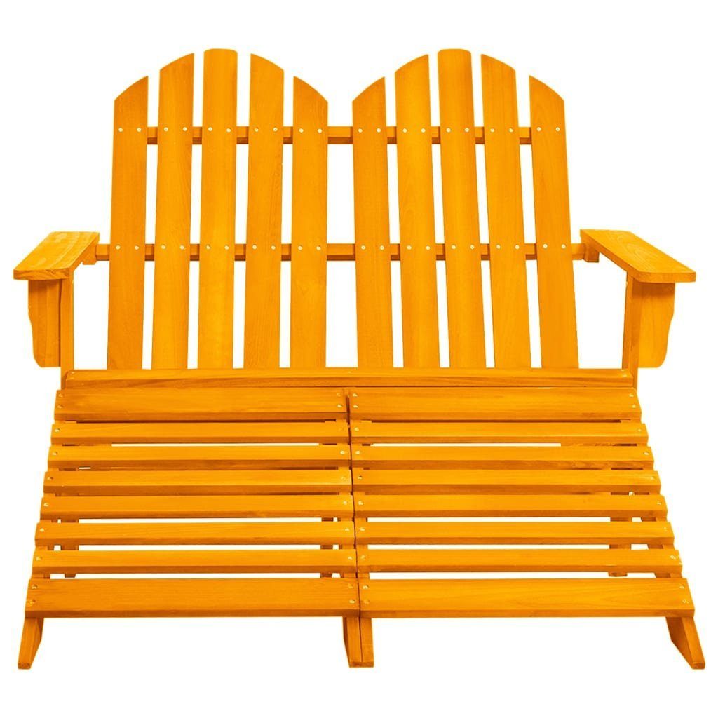 vidaXL Gartenstuhl 2-Sitzer Fußstütze Orange orange orange (1 Tannenholz St) Adirondack-Gartenbank mit 