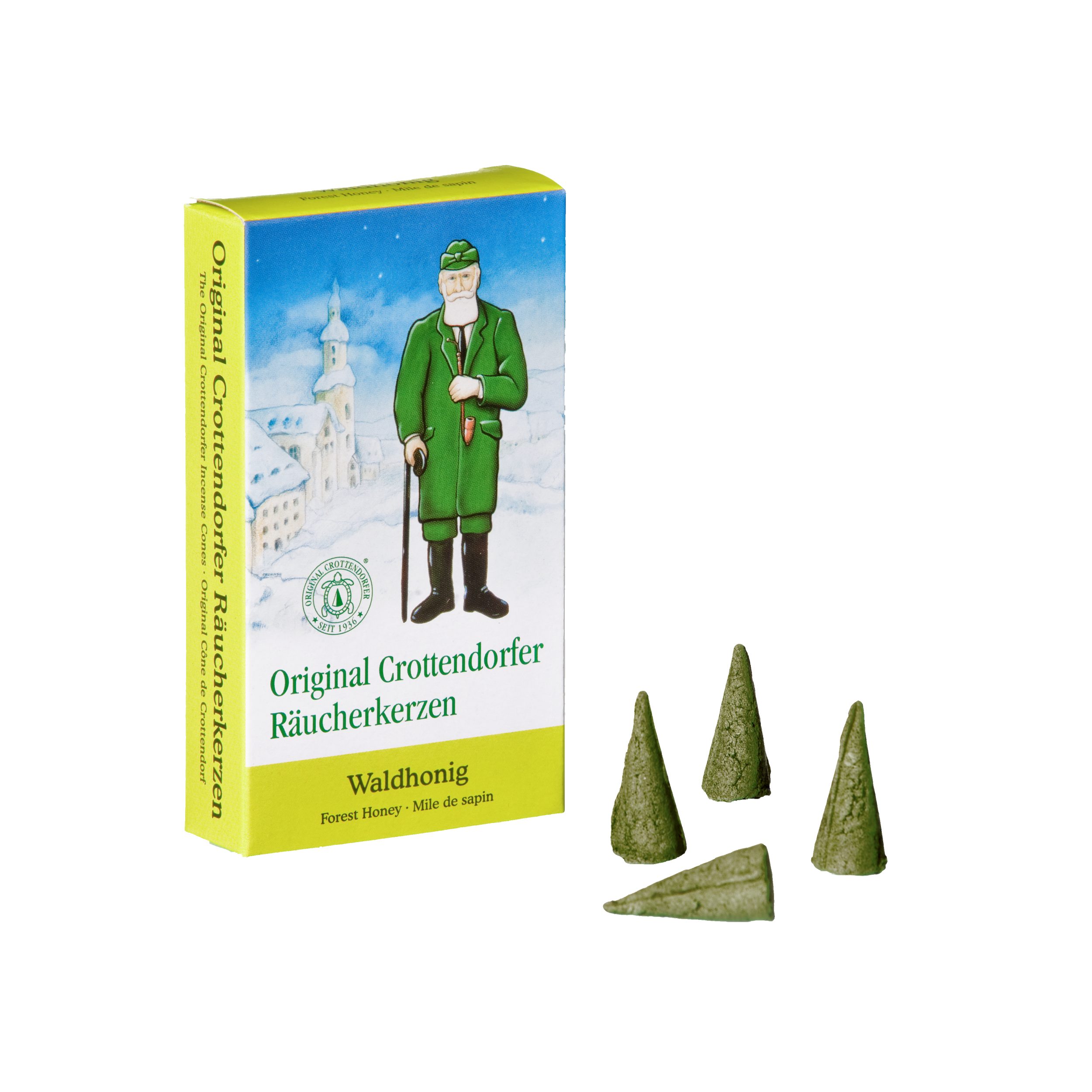 Crottendorfer Räucherkegel Original Crottendorfer Räucherkerzen Duft-Auswahl Weihnachtsdüfte (24 Stück pro Packung), Original Erzgebirge