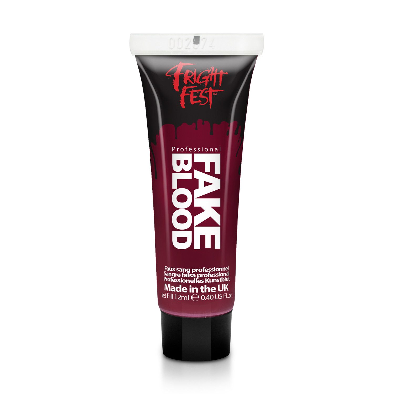 PaintGlow Theaterschminke Fake Blood- Kunstblut in 12ml Tube – Realistisches Halloween Make-Up (Einzelne Tube)