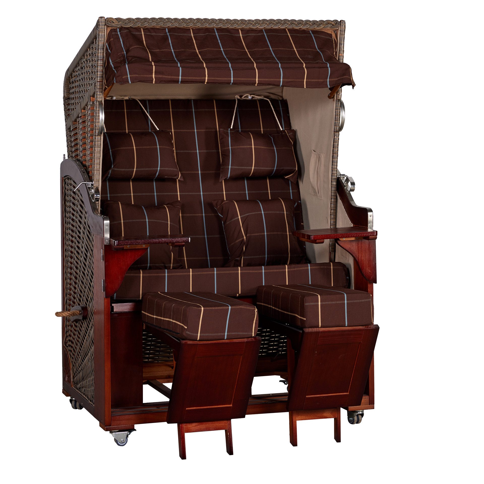 WebaVita Strandkorb Karibik 2-Sitzer Burgund - FSC 100%, BxTxH: 123x90x170 cm, Strandkorb