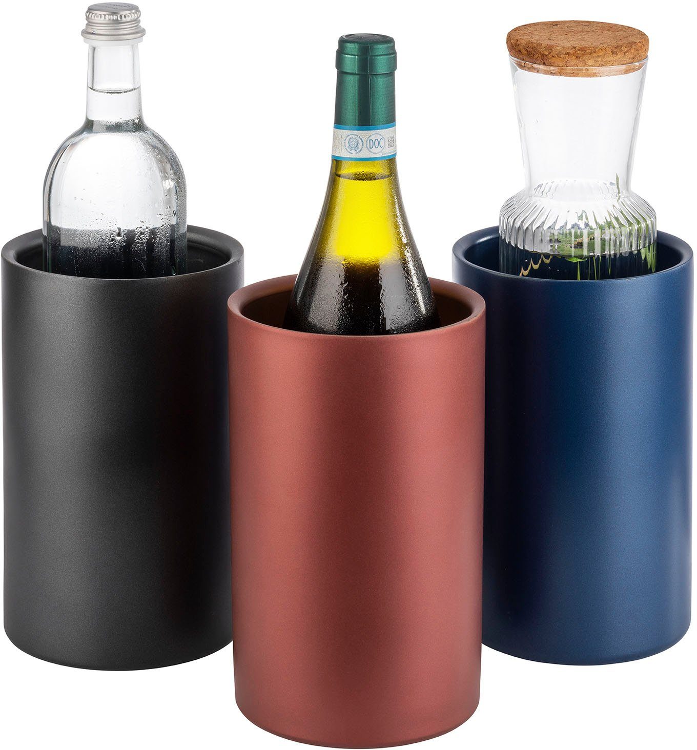 APS Wein- und Sektkühler, doppelwandig, Edelstahl, Höhe 20 cm