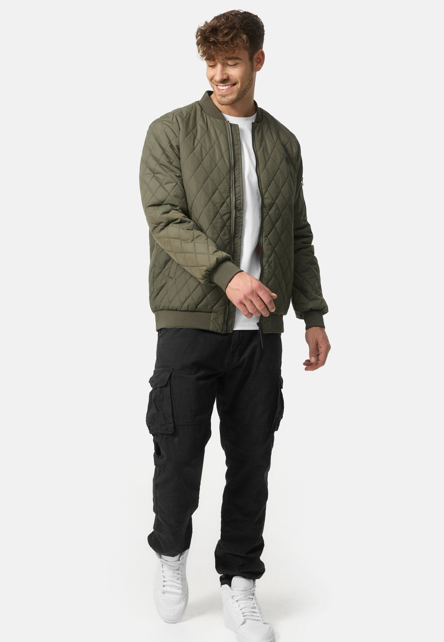 Indicode Bomberjacke Herren Novak Übergangsjacke Herrenjacke Bomberjacke mit Kontrastfutter
