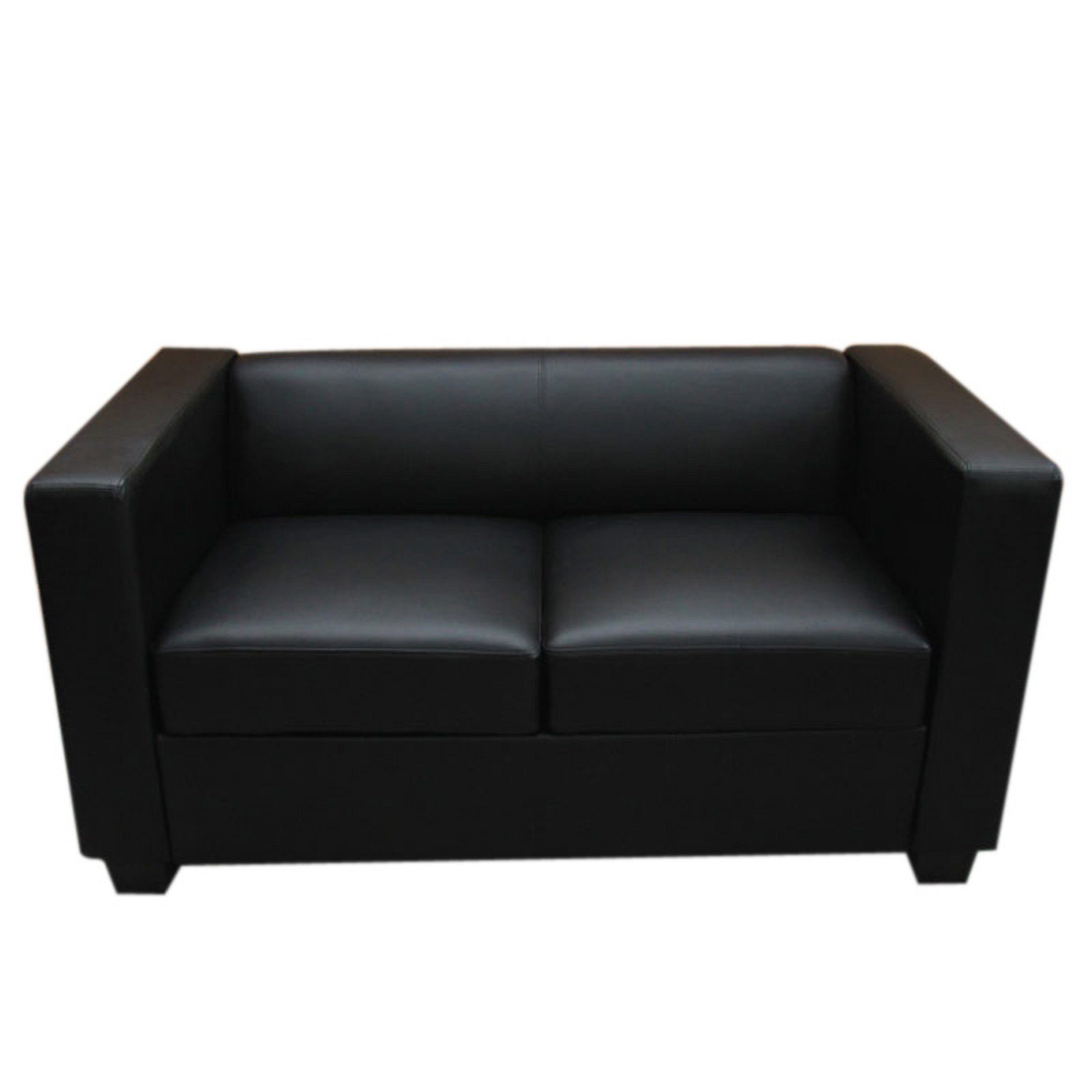 schwarz schwarz | 2-Sitzer Lille-S-2, MCW Stabile Rahmenbauweise Lounge-Stil, Moderner