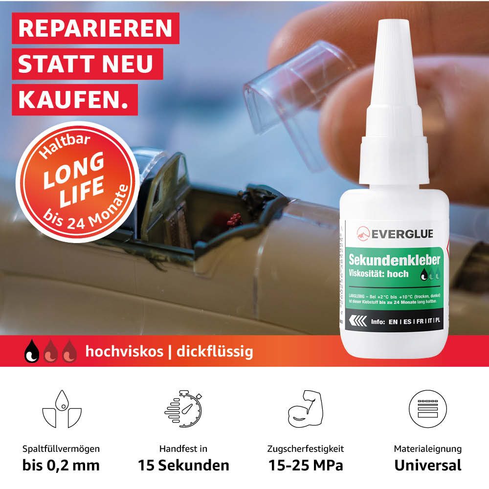 Everglue Sekundenkleber Everglue Sekundenkleber Cyanacrylat hochviskos günstig online kaufen